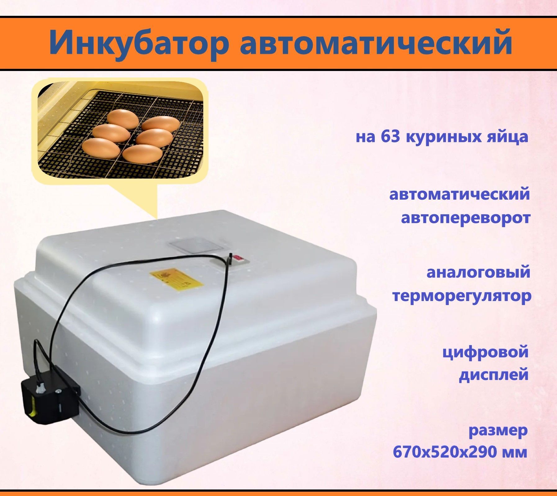 Инкубатор автоматический умница-192 яиц 220/12в к. Поворот на терморегулятор. Купить инкубатор мечта птицевода.