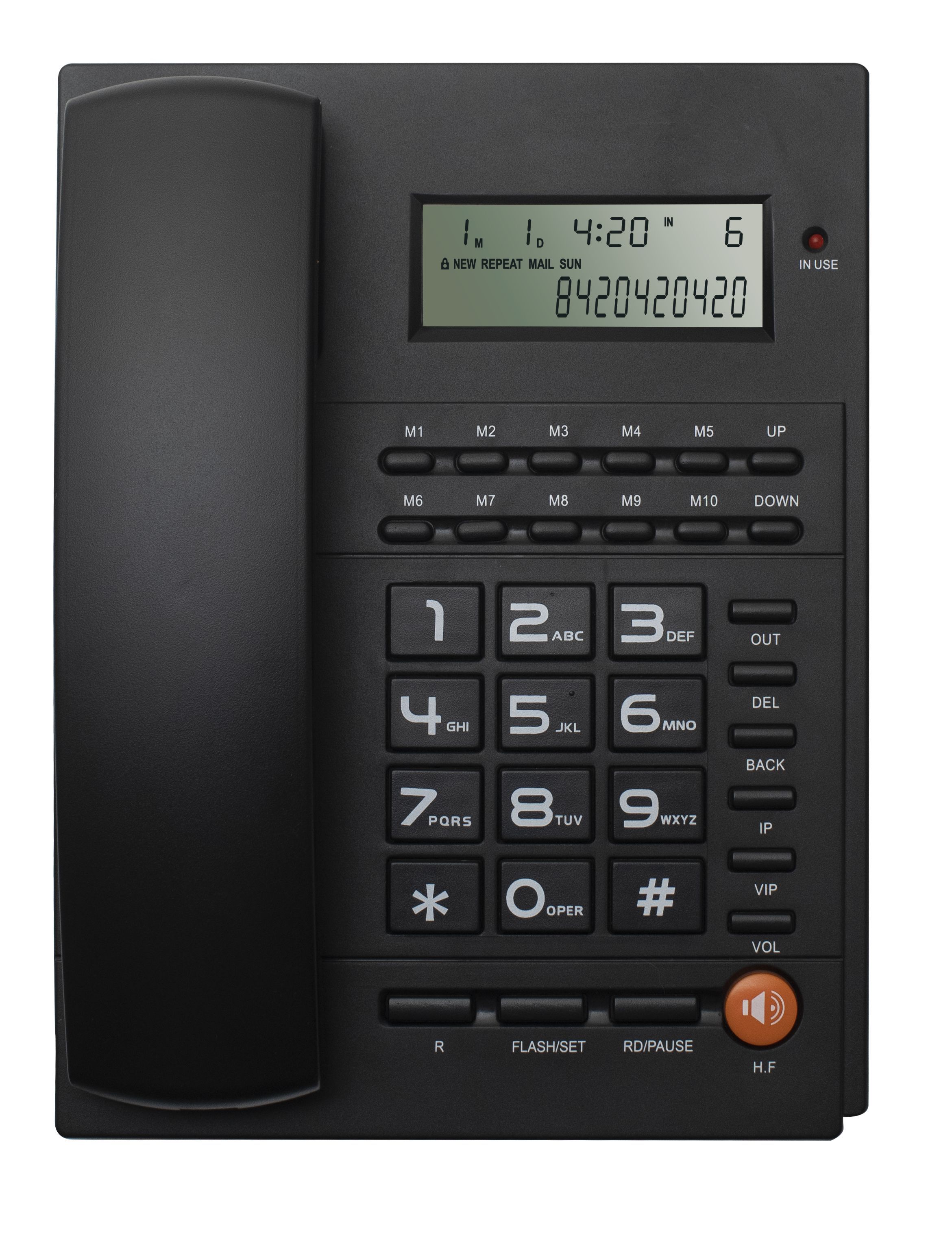 Телефон проводной RITMIX RT-420 black, с ЖК дисплеем и Caller ID - купить с  доставкой по выгодным ценам в интернет-магазине OZON (933421462)