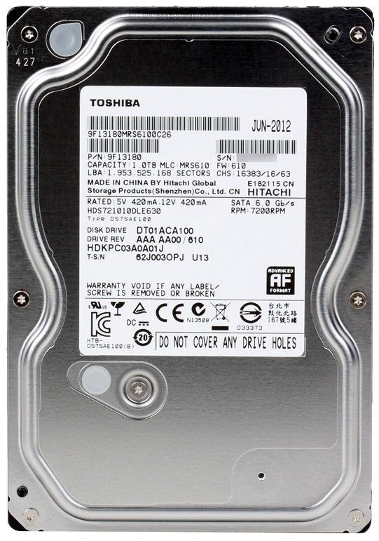 Жесткий диск 100. 1 ТБ жесткий диск Toshiba [dt01aca100]. HDD Toshiba 1tb 7200rpm. HDD Toshiba 1tb (dt01aca100). HDD 1tb Toshiba dt01aca100 7200 Original OEM.