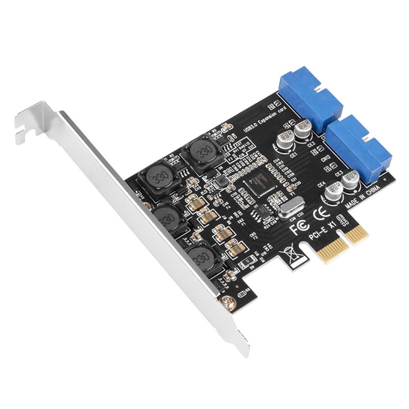 PCIEtoDual2PortsExtensionCard19PINUSB3.0PCI-EPCI20PinMaleAdapterExtenderдлянастольногокомпьютера