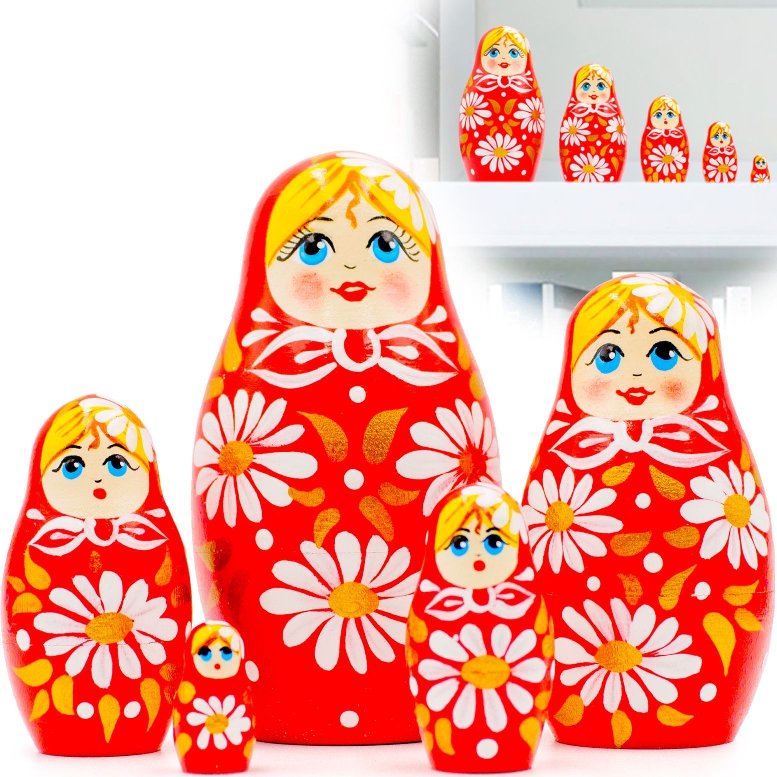 Матрешка красная картинка для детей