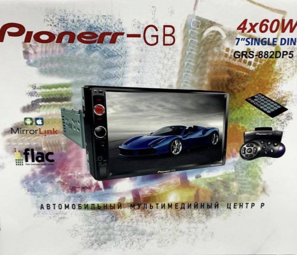 Автомагнитола Pioneer GRS-882DP5, Bluetooth, 1 din1 DIN - купить в  интернет-магазине OZON с доставкой по России (979433741)