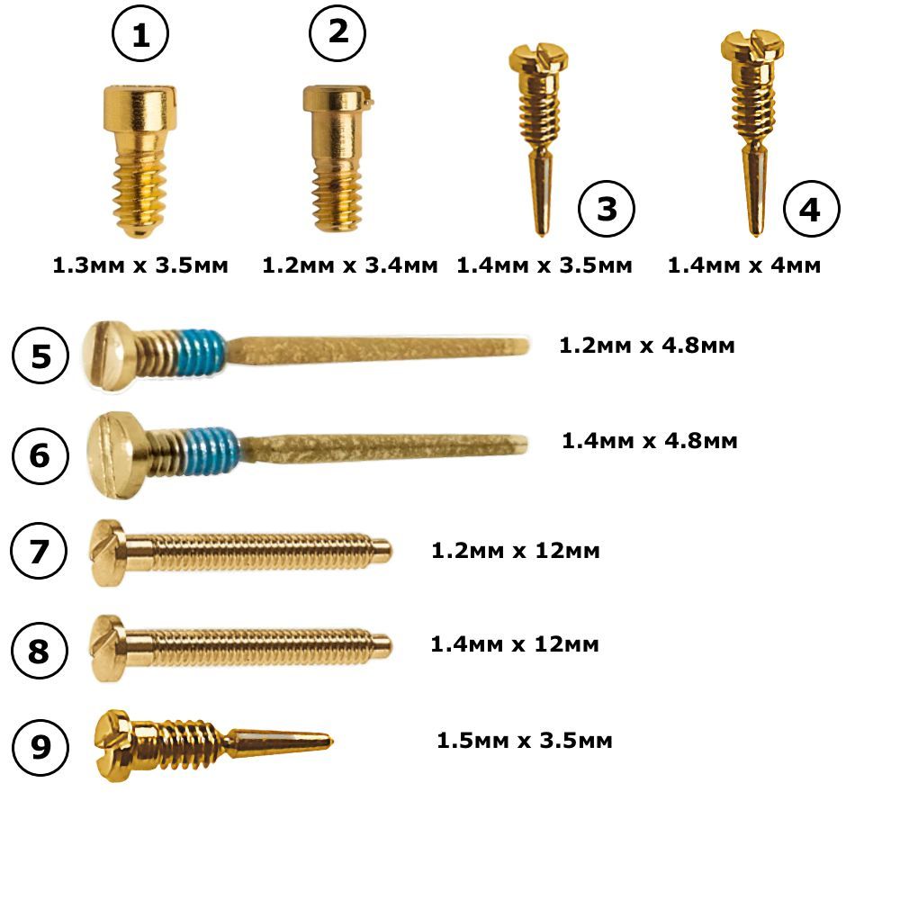 НаборвинтовдлядужекоправочковотOptiTech,золотистые,9штук