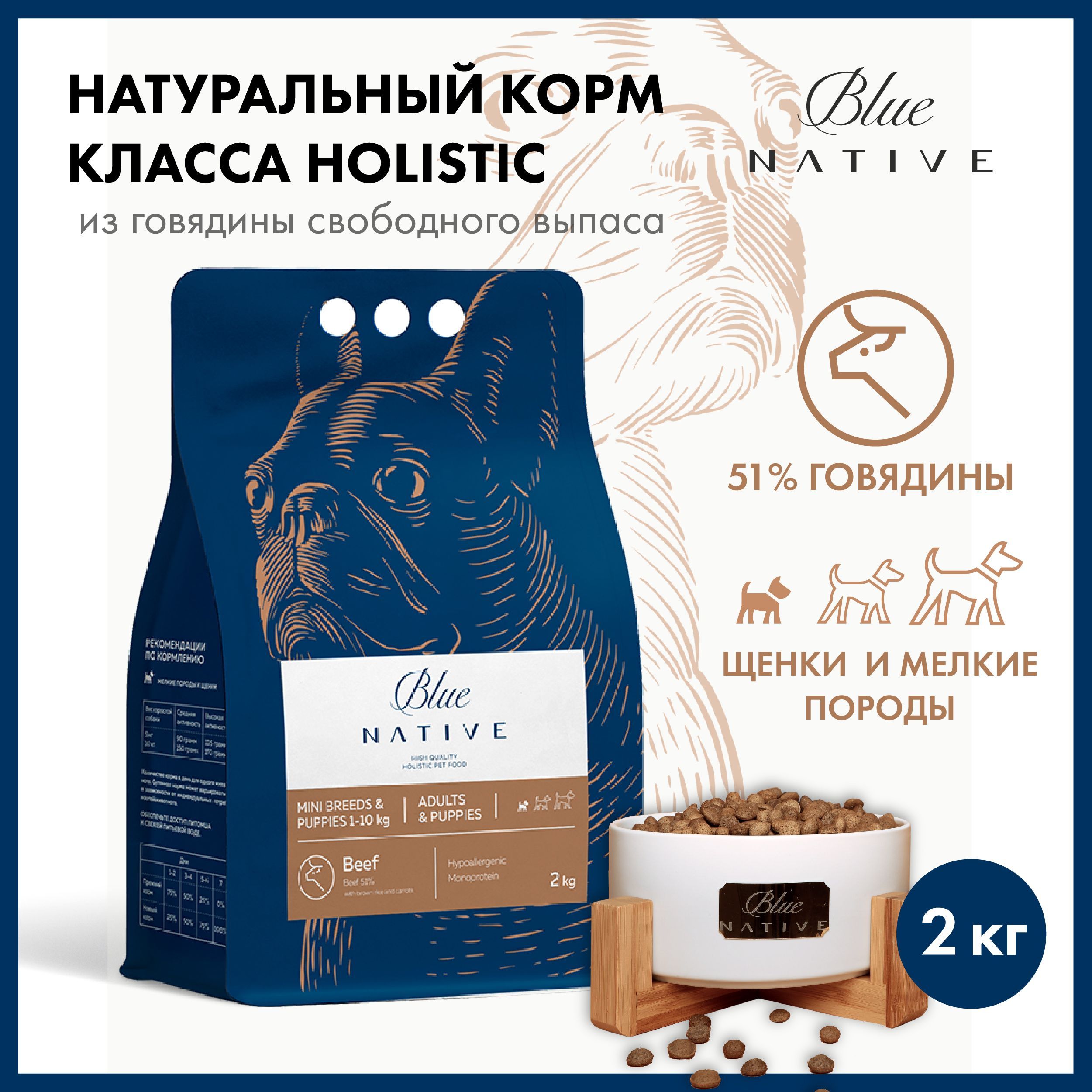 Корм сухой для собак Blue Native Holistic Beef 2 кг. Гипоаллергенный. Класс  Холистик для мелких пород и щенков из высококачественной говядины с бурым  рисом и морковью - купить с доставкой по выгодным ценам в интернет-магазине  OZON ...