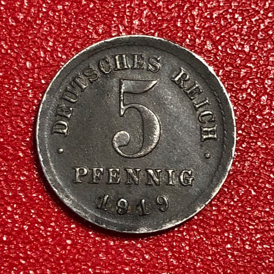 монета 10 пфеннигов штат золинген 1919 год. копейки российской империи. 3 пенса 1887 года. дания 1 эре 1943. монета 1919 года.