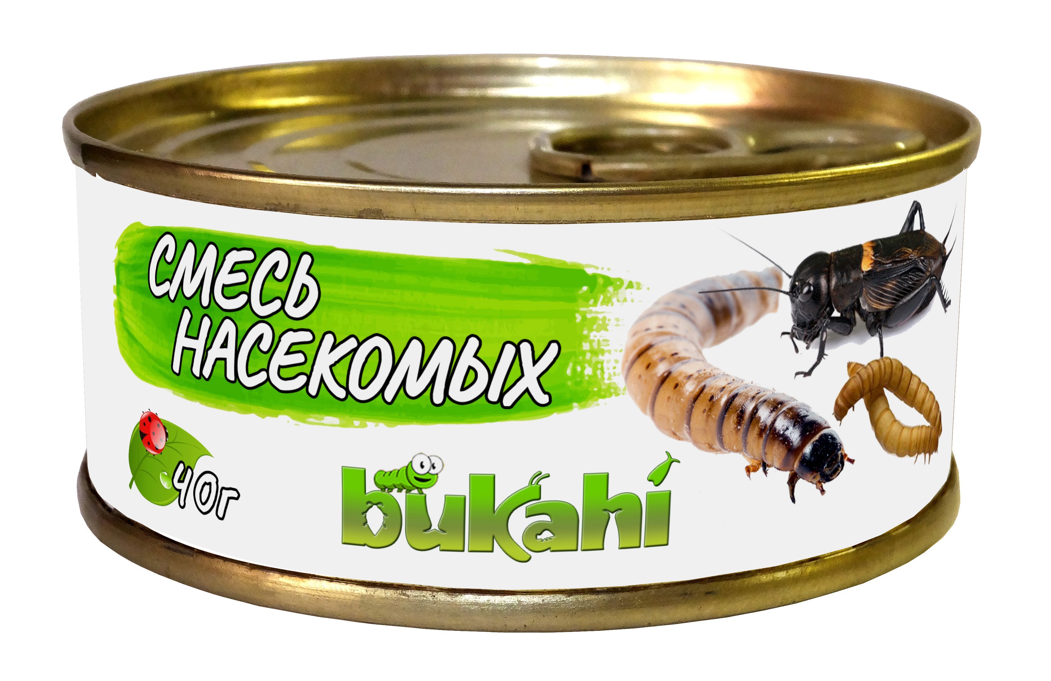 Смесь консервированных насекомых Bukahi (сверчок, мучной червь и зофобас),  40гр. / Влажный корм для насекомоядных животных, птиц и рептилий - купить с  доставкой по выгодным ценам в интернет-магазине OZON (1029892470)