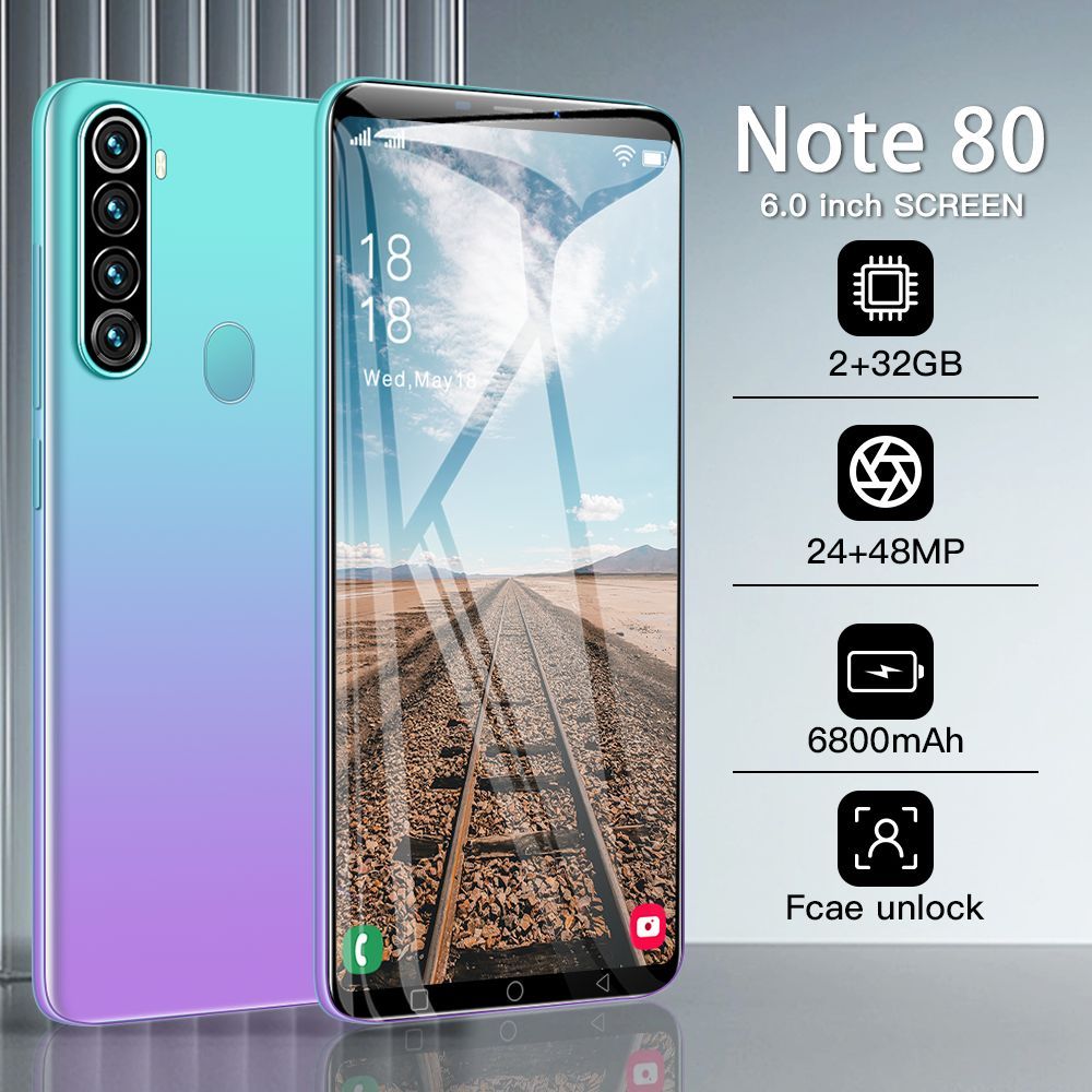 LINKCOСмартфонNOTE80EU2/32ГБ,голубой,пурпурный