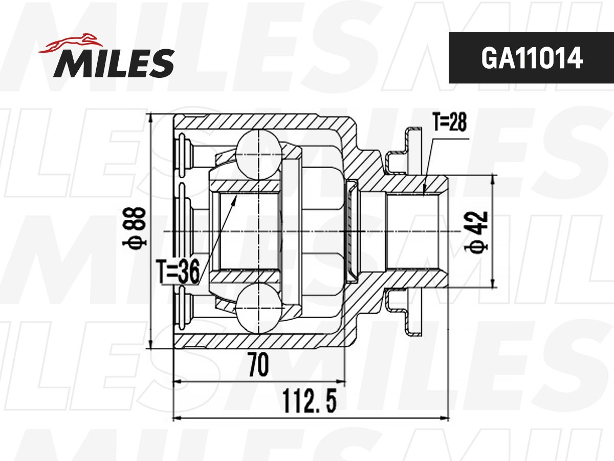 ШРУС внутренний левый MILES 24379788