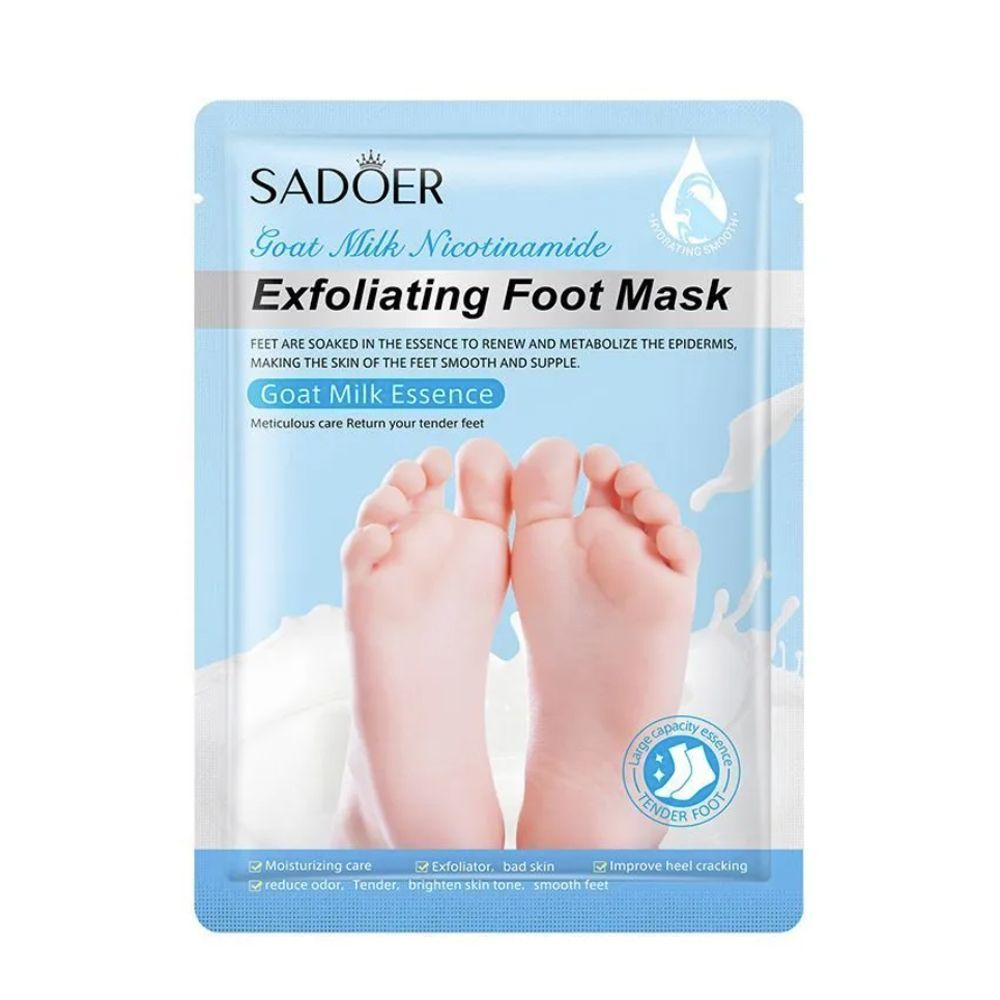 Пилинг-носочки с экстрактом козьего молока Sadoer Exfoliating Foot Mask Goat Milk Nicotinamide