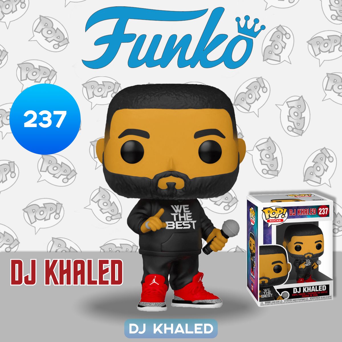 Фигурка Funko POP! Rocks DJ Khaled (237) 56757 / Фигурка в виде популярного  хип-хоп исполнителя DJ Khaled - купить с доставкой по выгодным ценам в  интернет-магазине OZON (1101366899)