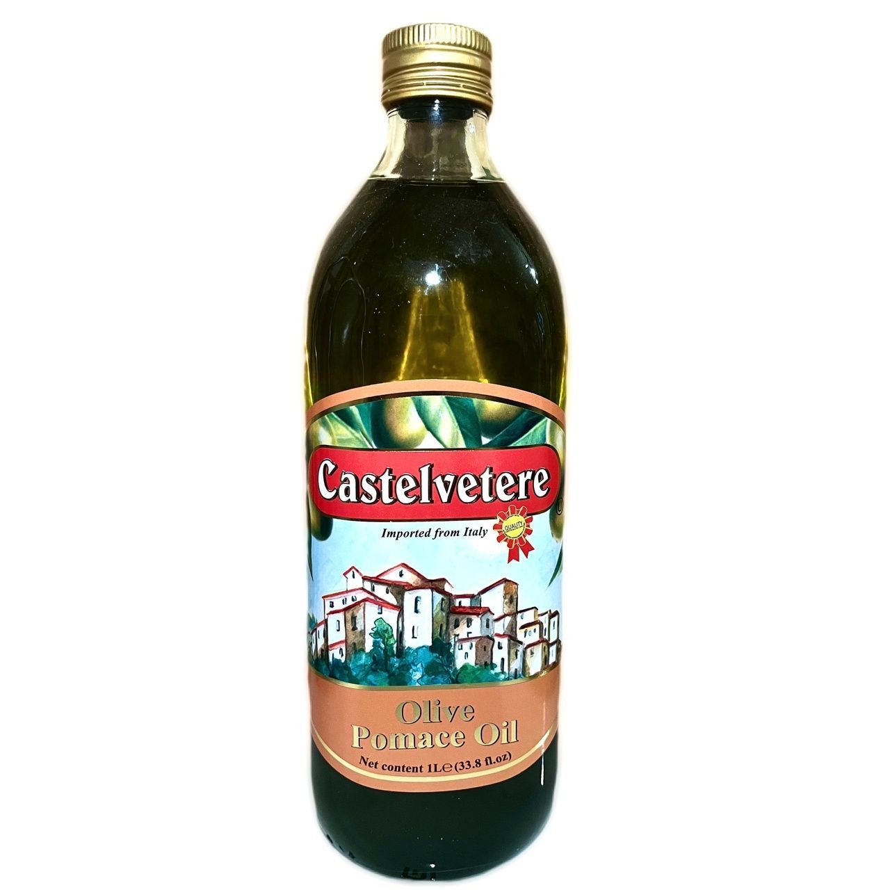 Оливковое масло Castelvetere Olive Pomace Oil для жарки рафинированное с добавлением нерафинированного Extra Virgin, Италия, 1л