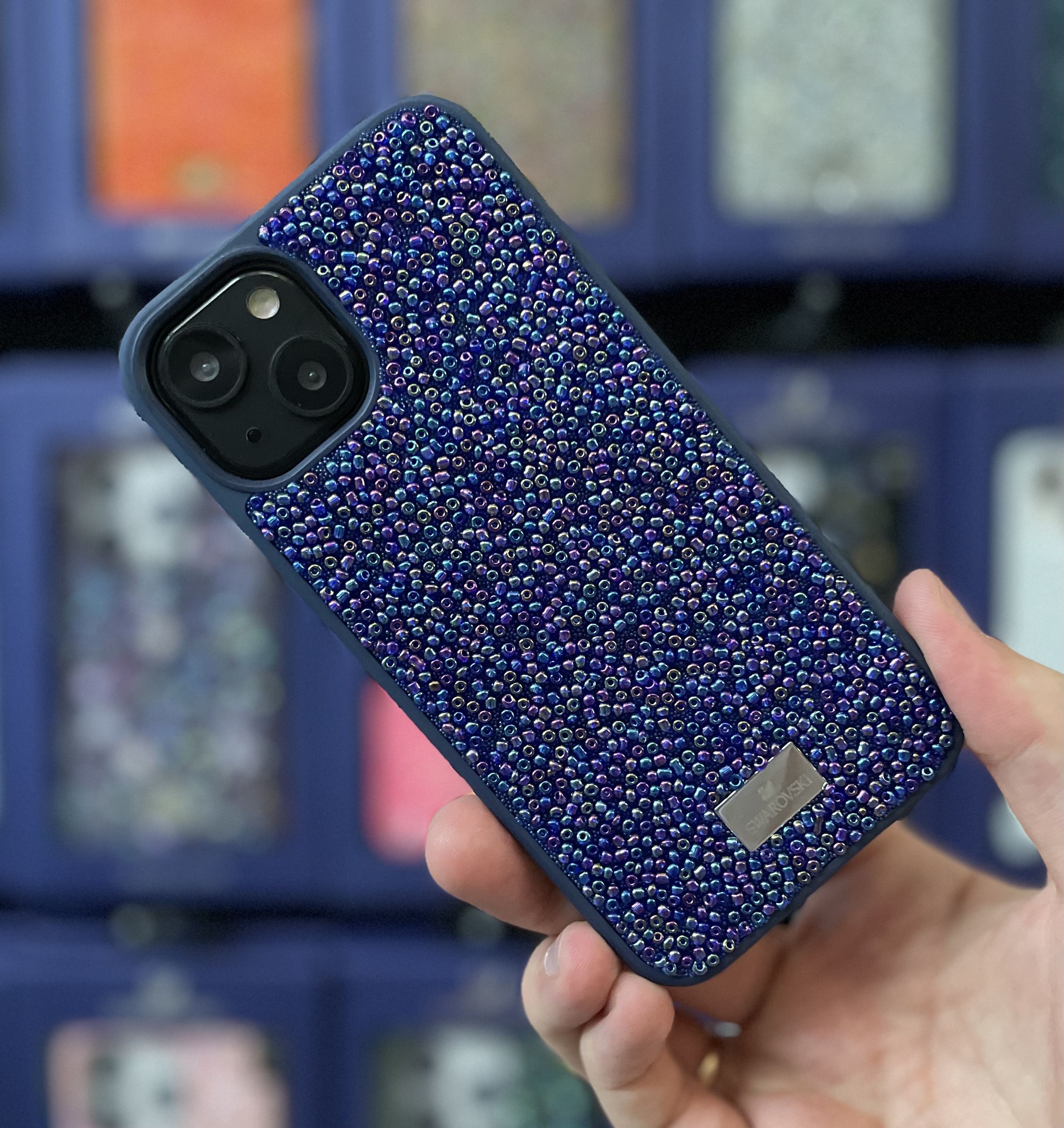 Чехол Swarovski BEADS для iPhone 13 фиолетовый - купить с доставкой по  выгодным ценам в интернет-магазине OZON (1119349395)