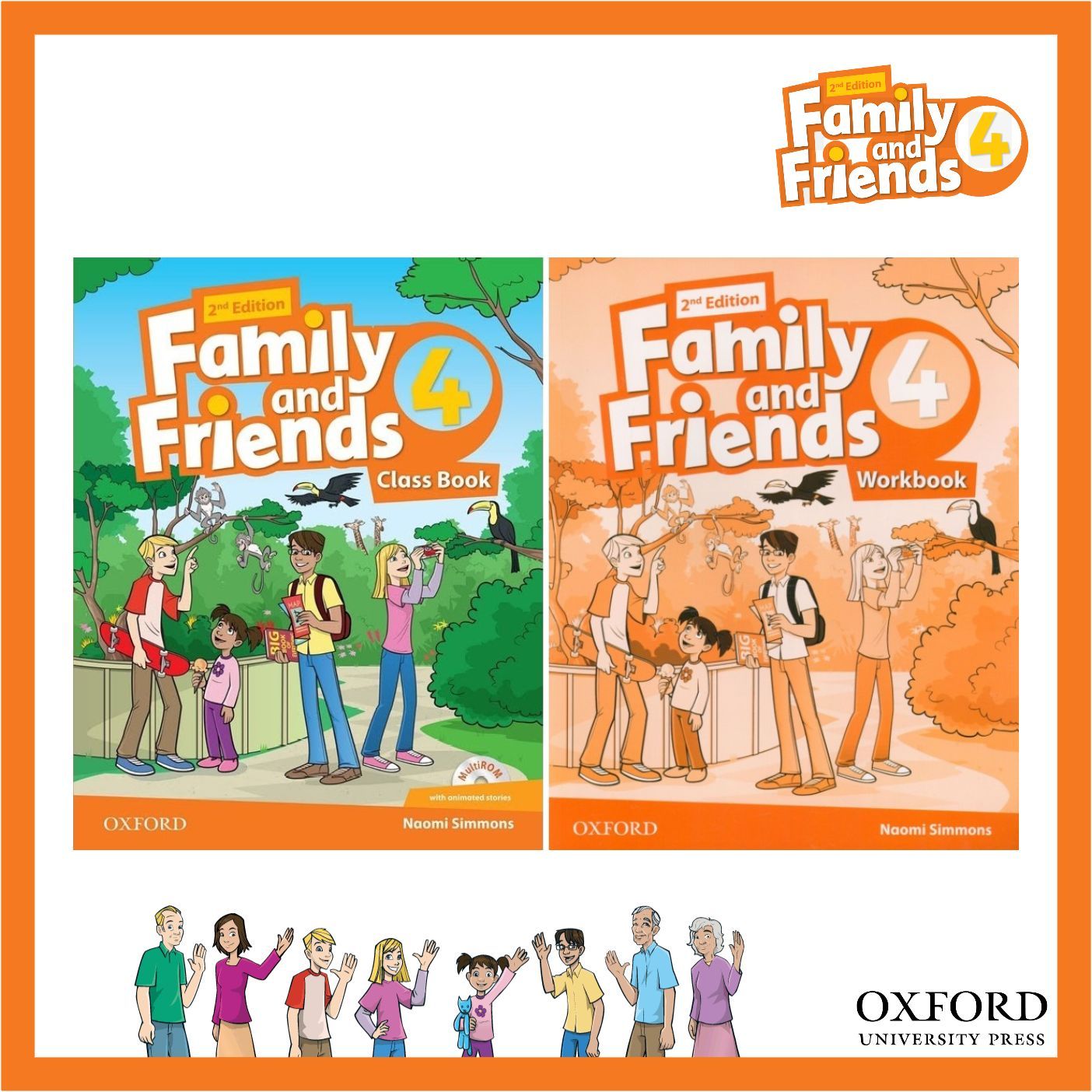 Family and Friends 4 Class Book with Multi-ROM + Workbook with CD 2nd  Edition / Family and Friends level 4 / Quintana Jenny / Oxford / Изучение  английского языка для учеников уровень