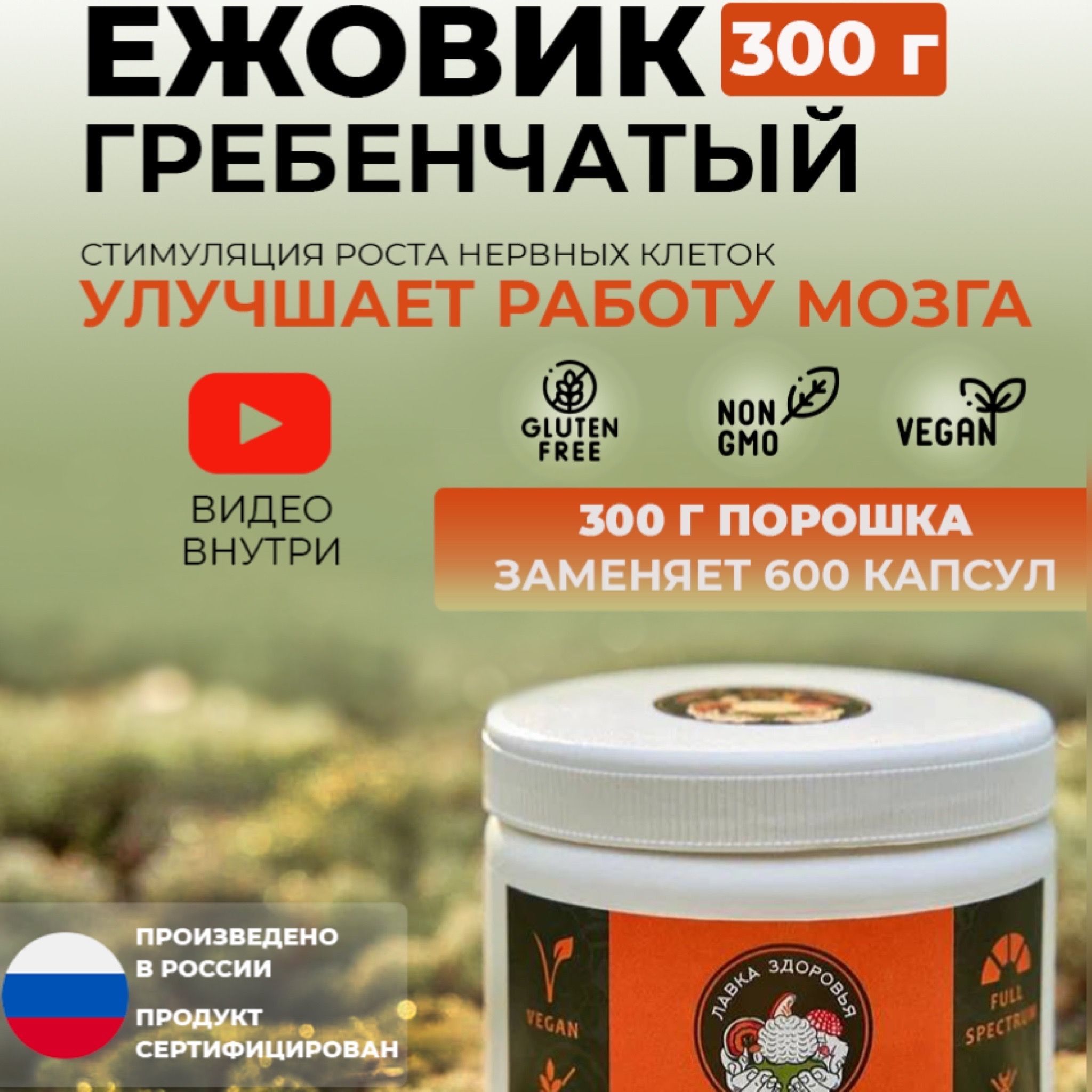 ЕжовикГребенчатыйМицелиймолотый300гр