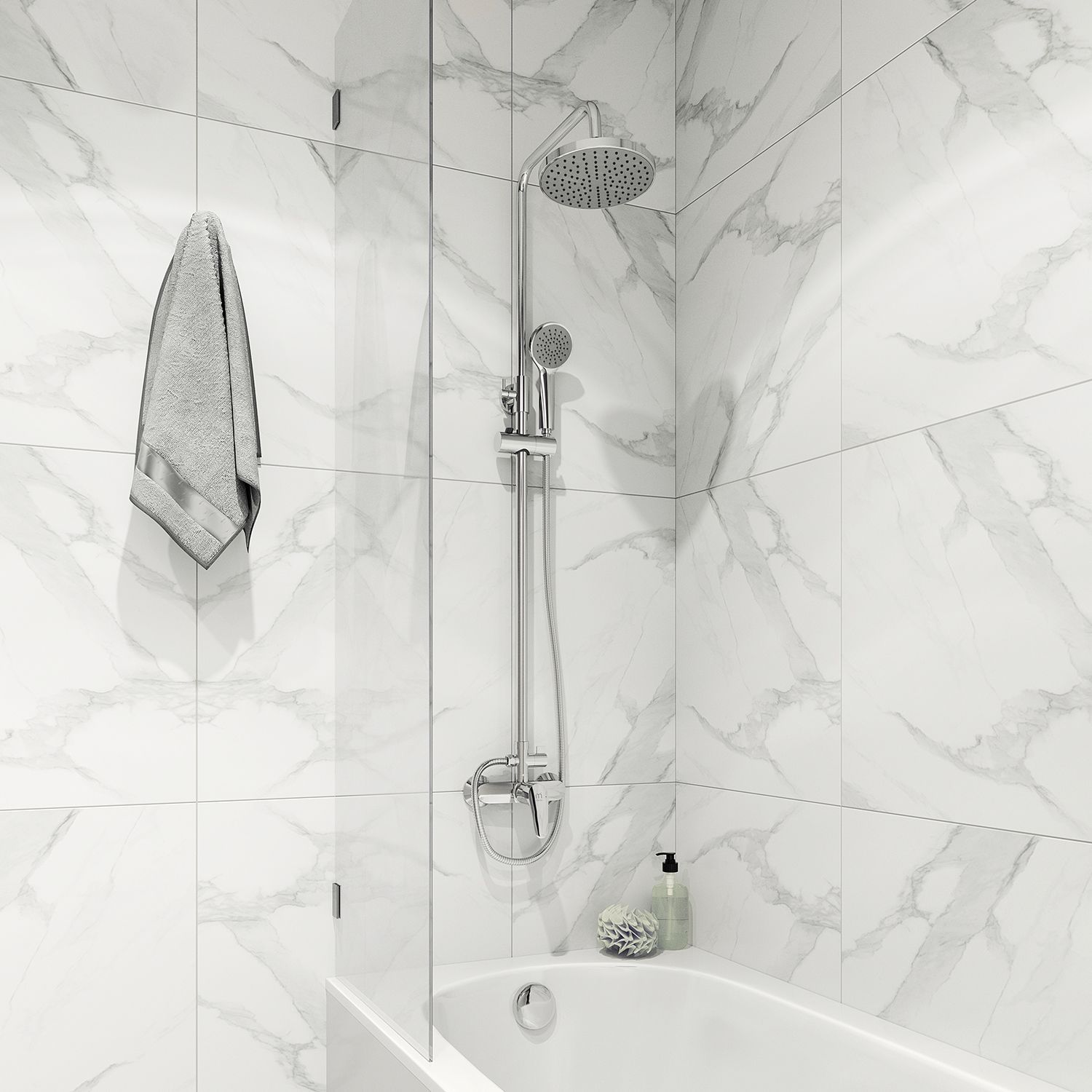 Фото товара на маркетплейсе ozon Смеситель для душа с верхней лейкой/ тропическим душем, Milardo, Simp, SIMSB1FM89