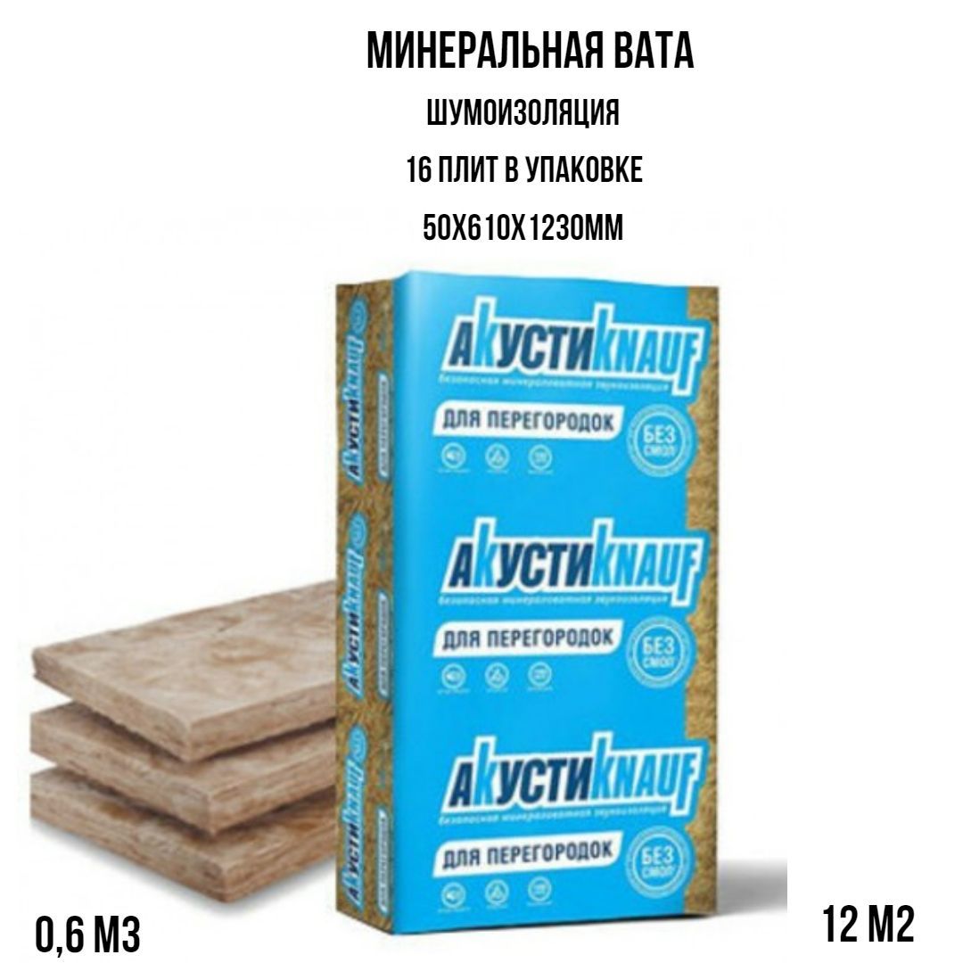 Кнауф акустик. Вата минеральная АКУСТИКНАУФ плита 50х610х1230мм 12м2. Акустик Кнауф звукоизоляция 1230х610х50мм. Утеплитель Акустик Кнауф 50*610*1230мм (12м2). Звукоизоляция Knauf АКУСТИKNAUF 50.