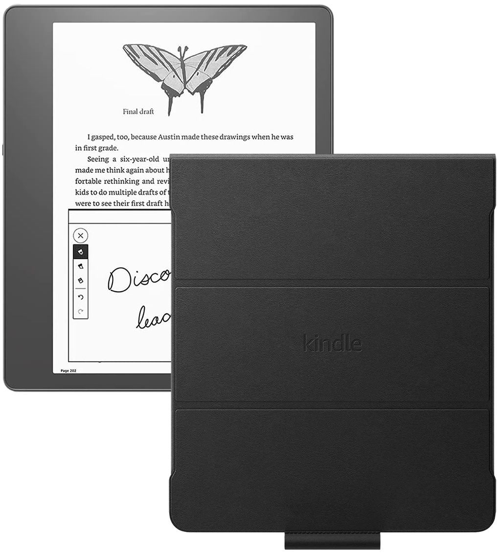 Amazon Kindle 10.2" Электронная книга Scribe 16Gb Premium + обложка Leather, серый, черный