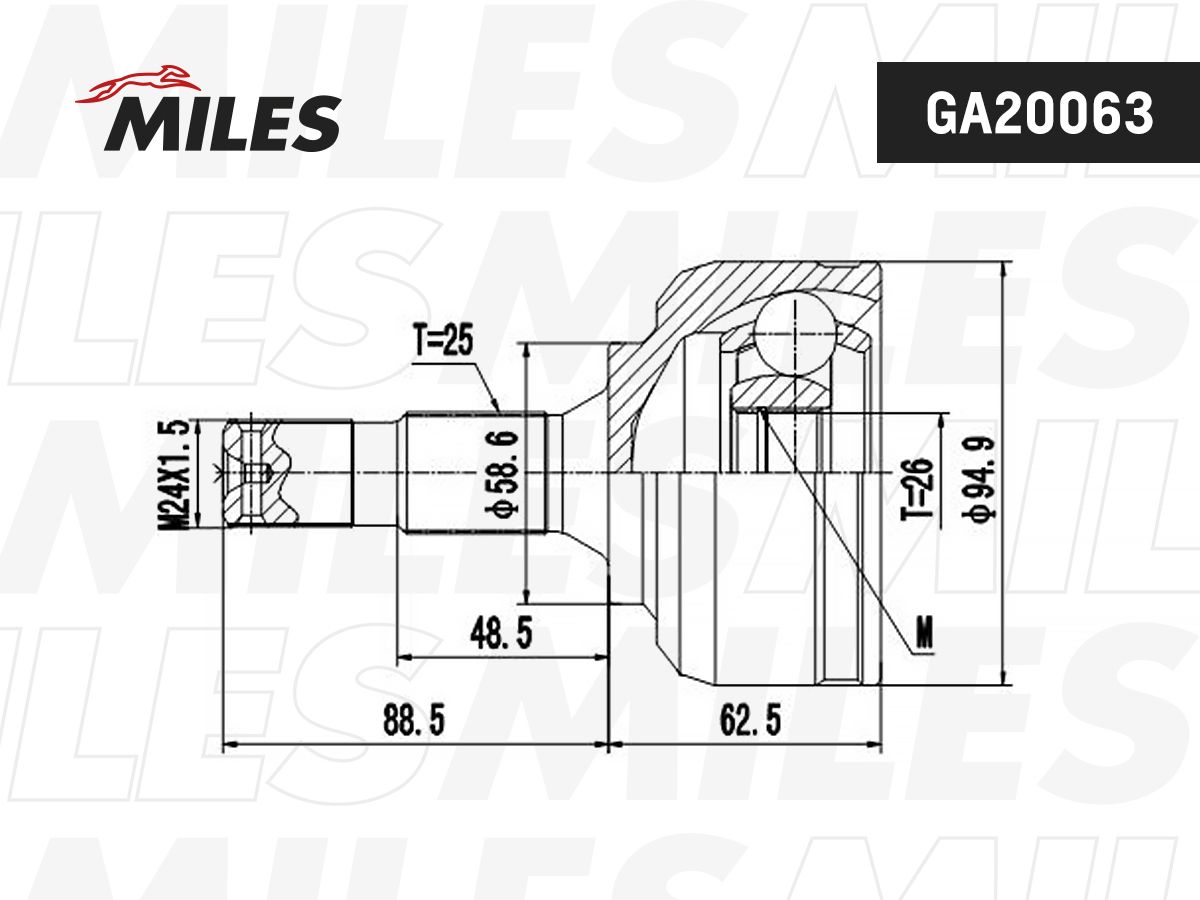 ШРУС наружный CITROEN C5 2.0 04- (GSP 810096) GA20063