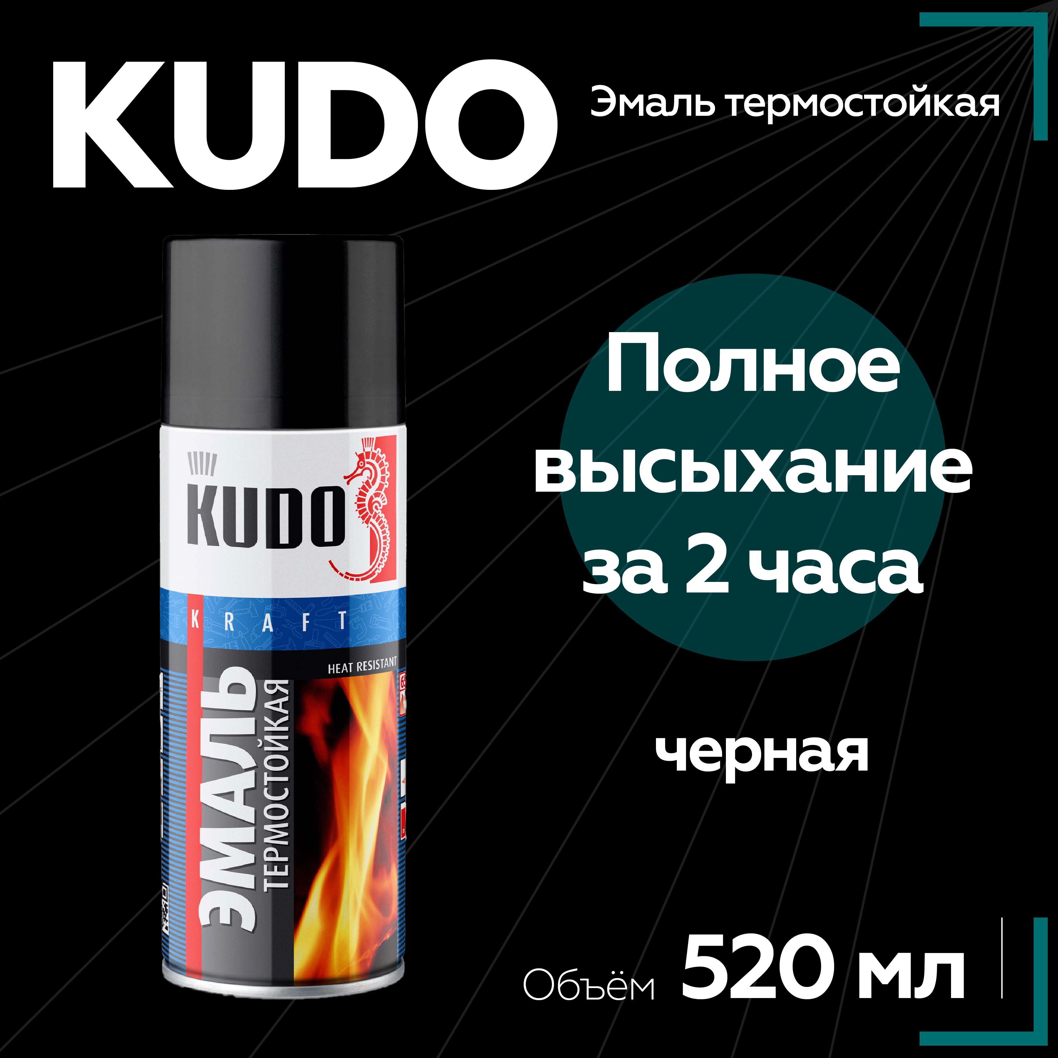 Эмаль термостойкая KUDO черная