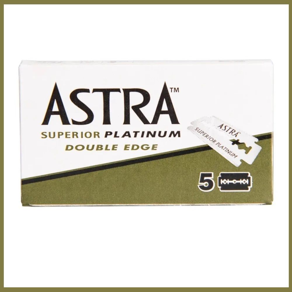 Двусторонние лезвия для Бритвы Astra Superior Platinum / Платинум, классические, для T-образных бритв и шаветок, упаковка 5 шт