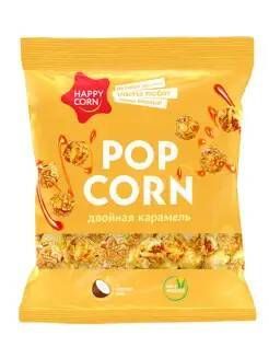 HAPPY CORN. Воздушная кукуруза Двойная карамель 80 гр/4 пачек