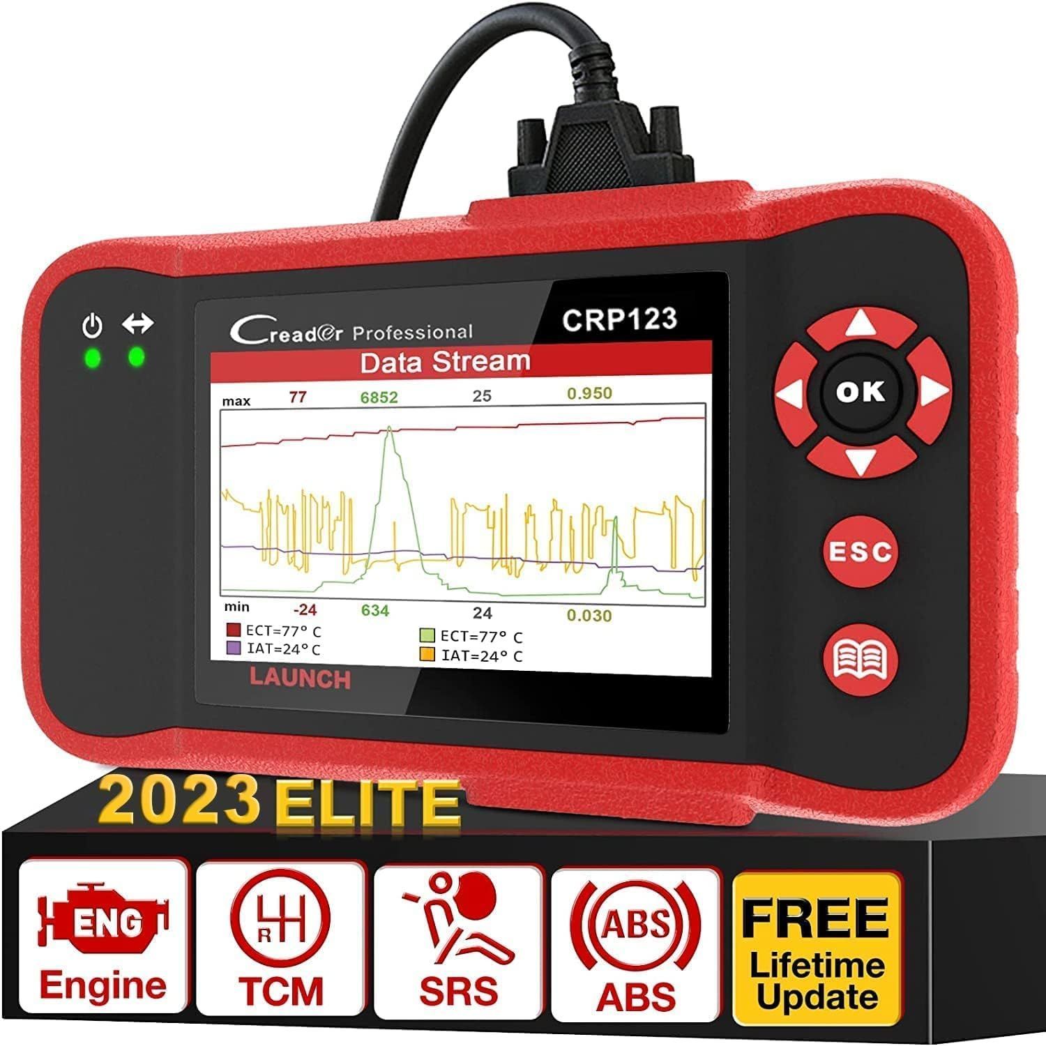 LAUNCH X431 CRP123 OBD2 Профессиональный автомобильный сканер двигателя ABS  SRS на считывателе кодов Диагностика автомобиля