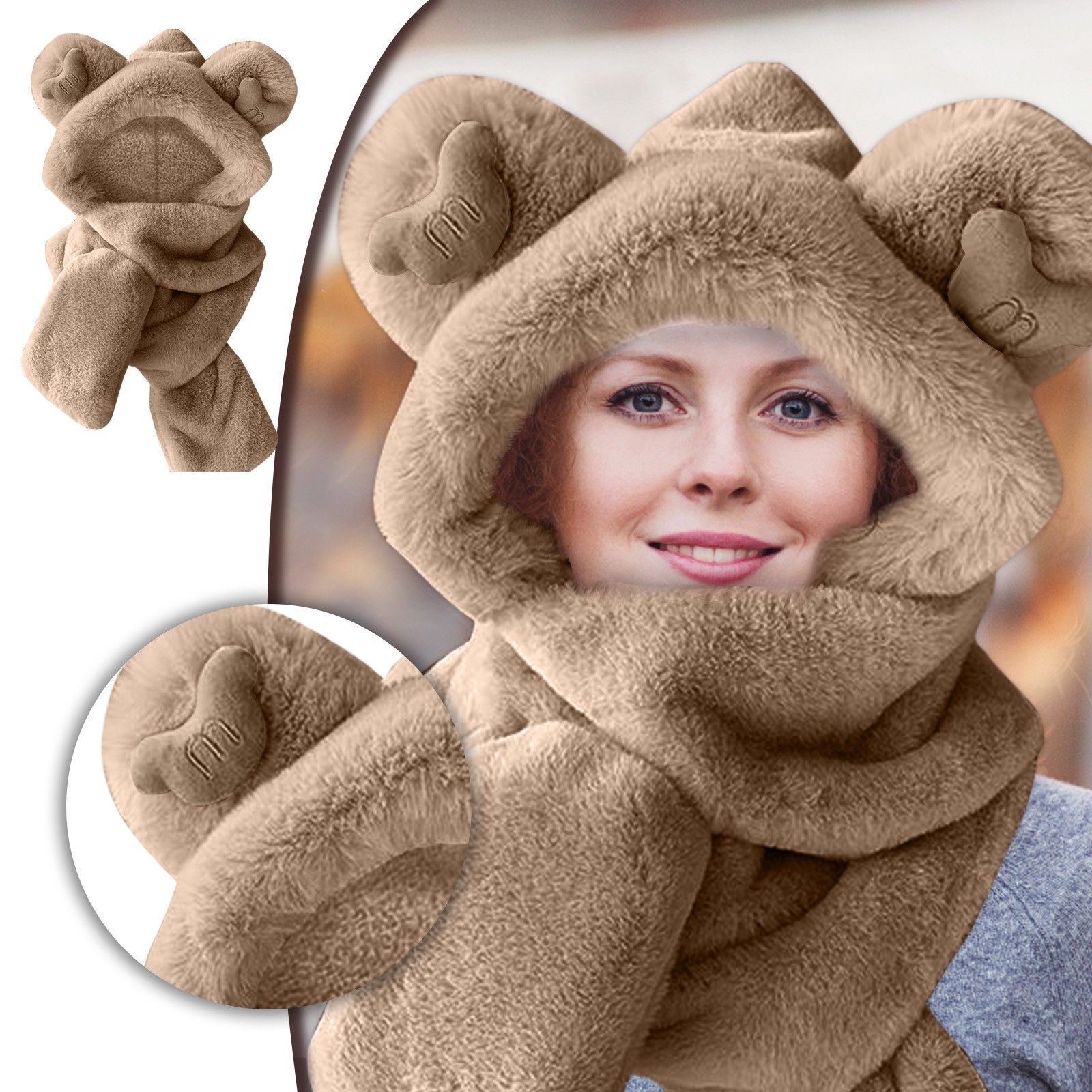 Шарф медведь. Шапка медведь с шарфом женская. Мишка в шарфе. Шарф на Медвеженке.