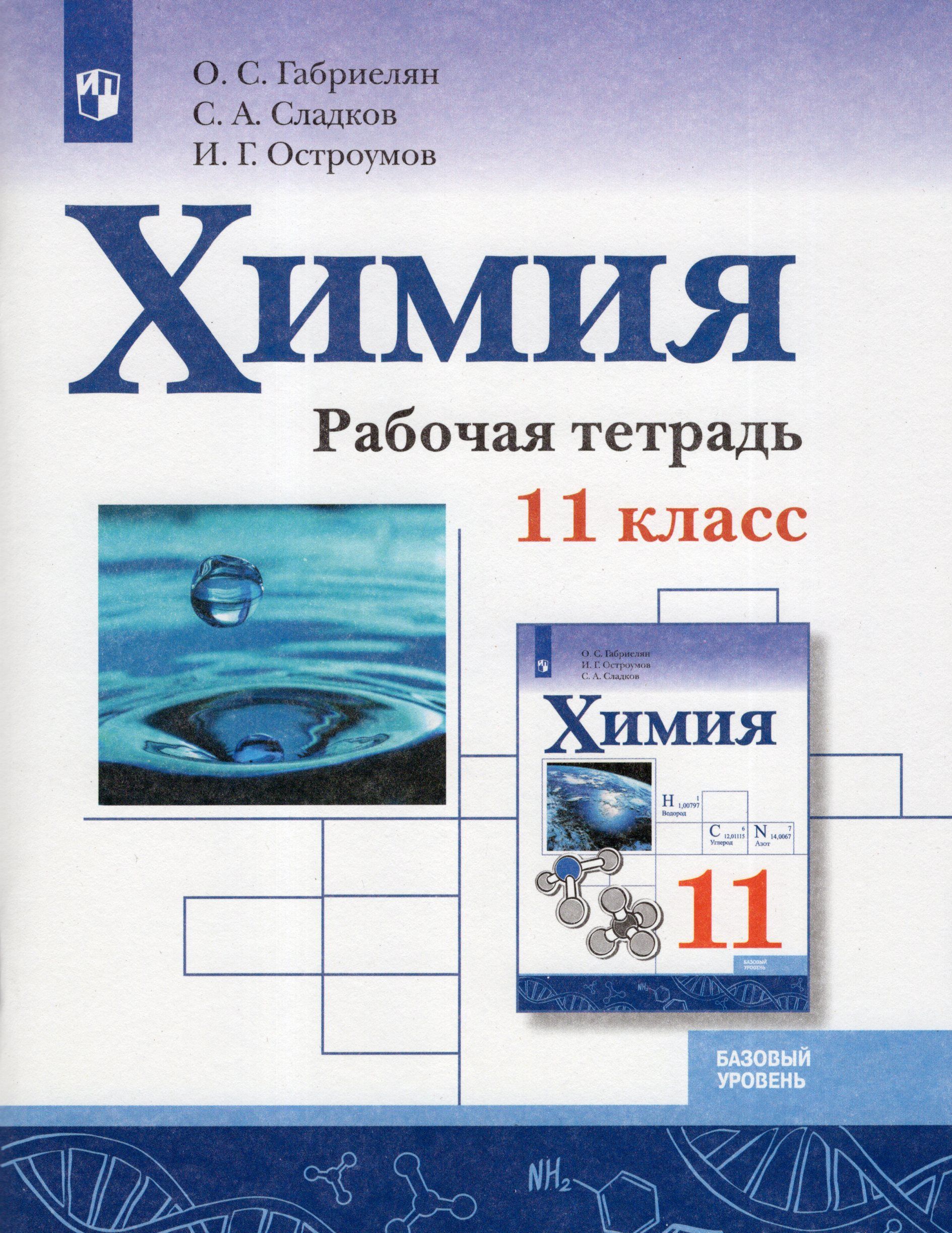 Химия. 11 класс. Рабочая тетрадь. Базовый уровень / Габриелян О.С., Сладков  С.А., Остроумов И.Г. / 2023 | Васильева И. - купить с доставкой по выгодным  ценам в интернет-магазине OZON (1018528588)