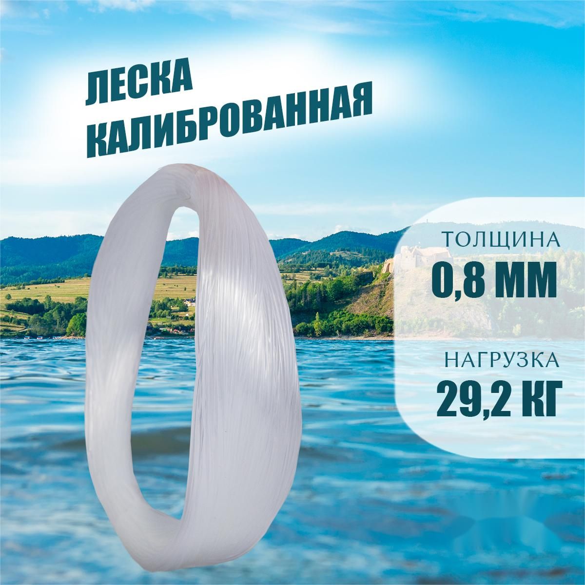 ASIANFISH Монофильная леска для рыбалки, размотка: 80 м, толщина: 0.8 мм