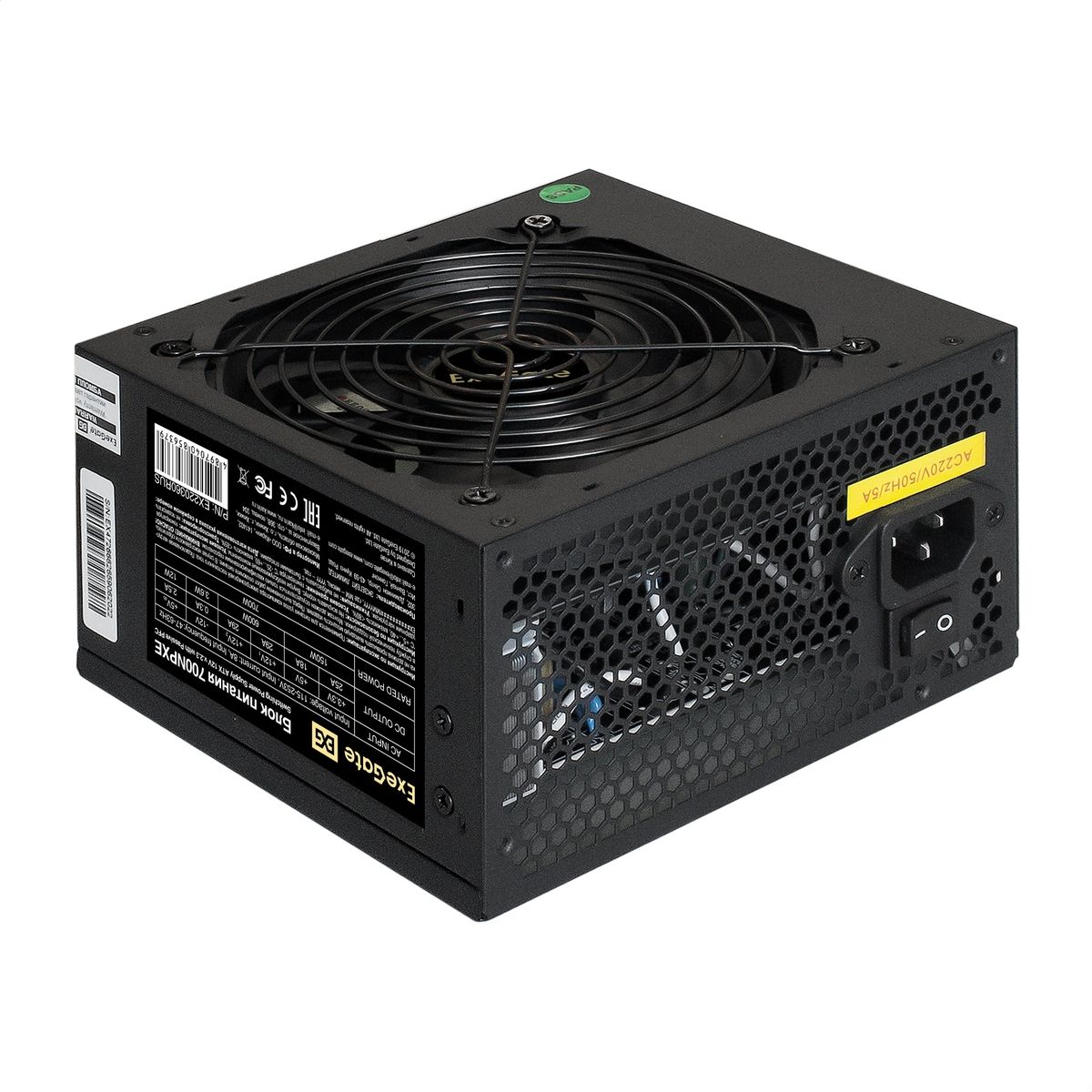 Блок питания 700W ExeGate 700NPXE (ATX, PPFC, 12cm fan, black)