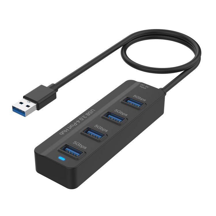 Разветвитель адаптер переходник USB HUB Хаб 4 порта черный 1м