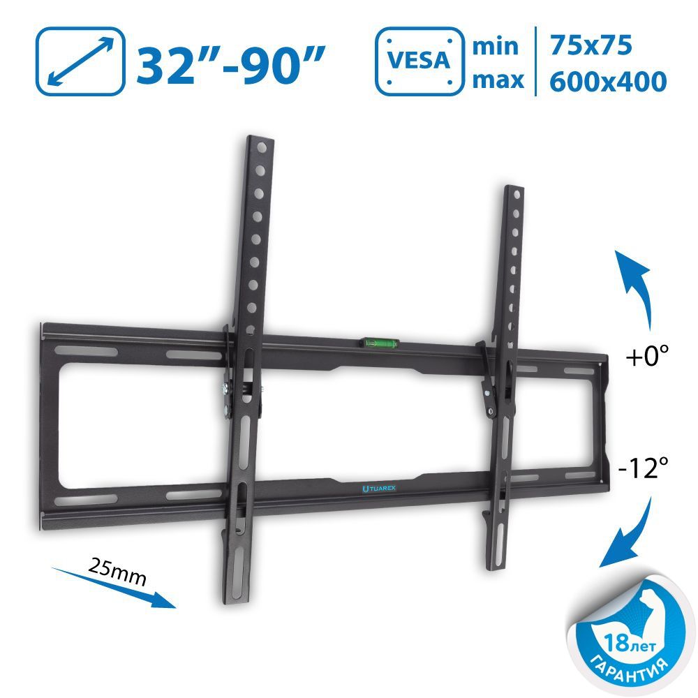 КронштейндлятелевизоранастенныйнаклонныйTuarexOLIMP-112/до90дюймов/vesa600x400
