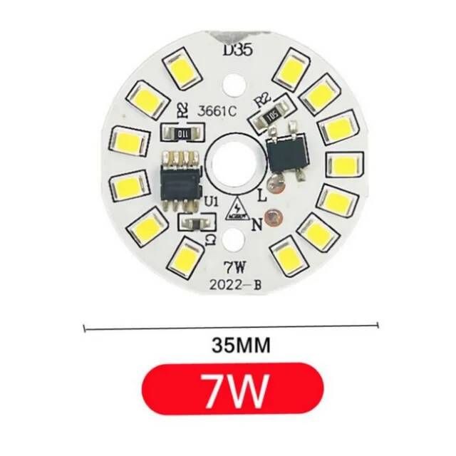 Алюминиеваякруглаясветодиоднаяплата(модуль)7W220Vledsmd2835,белыйтеплыйсвет