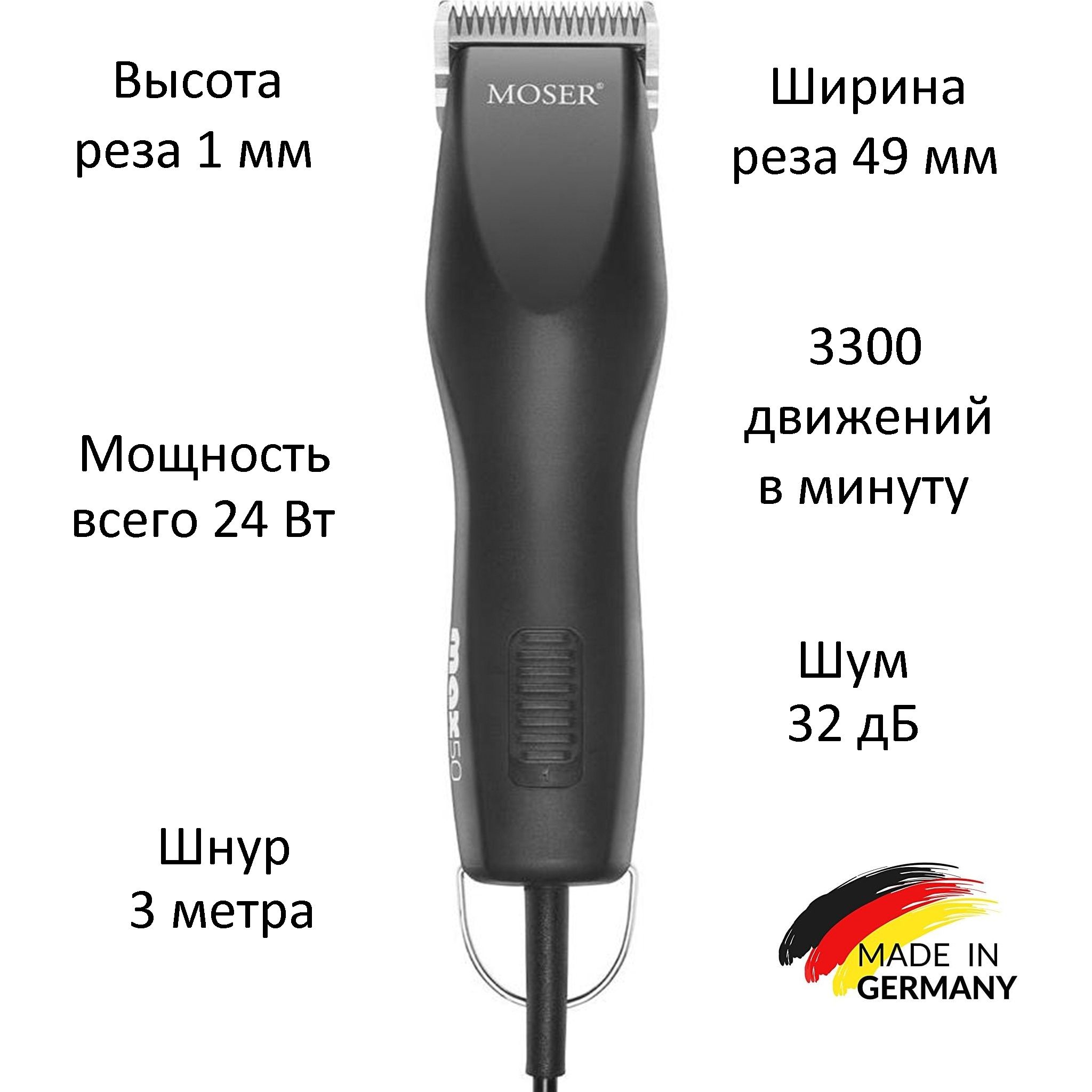 Профессиональная машинка для стрижки животных, собак, кошек Moser Max 50