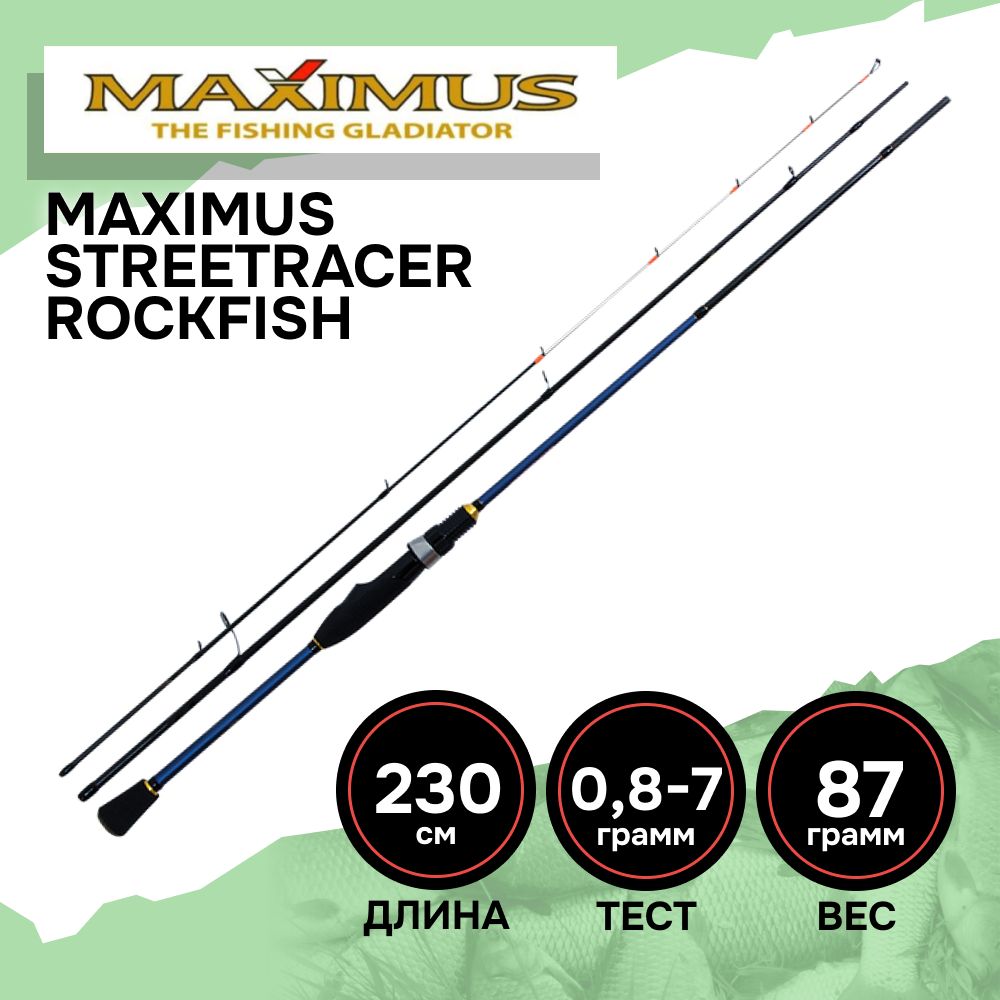 Спиннинг ультралайт Maximus STREETRACER 23UL 2,3m 0,8-7g (тип вершинки Solid)., ультралайт спиннинг на форель