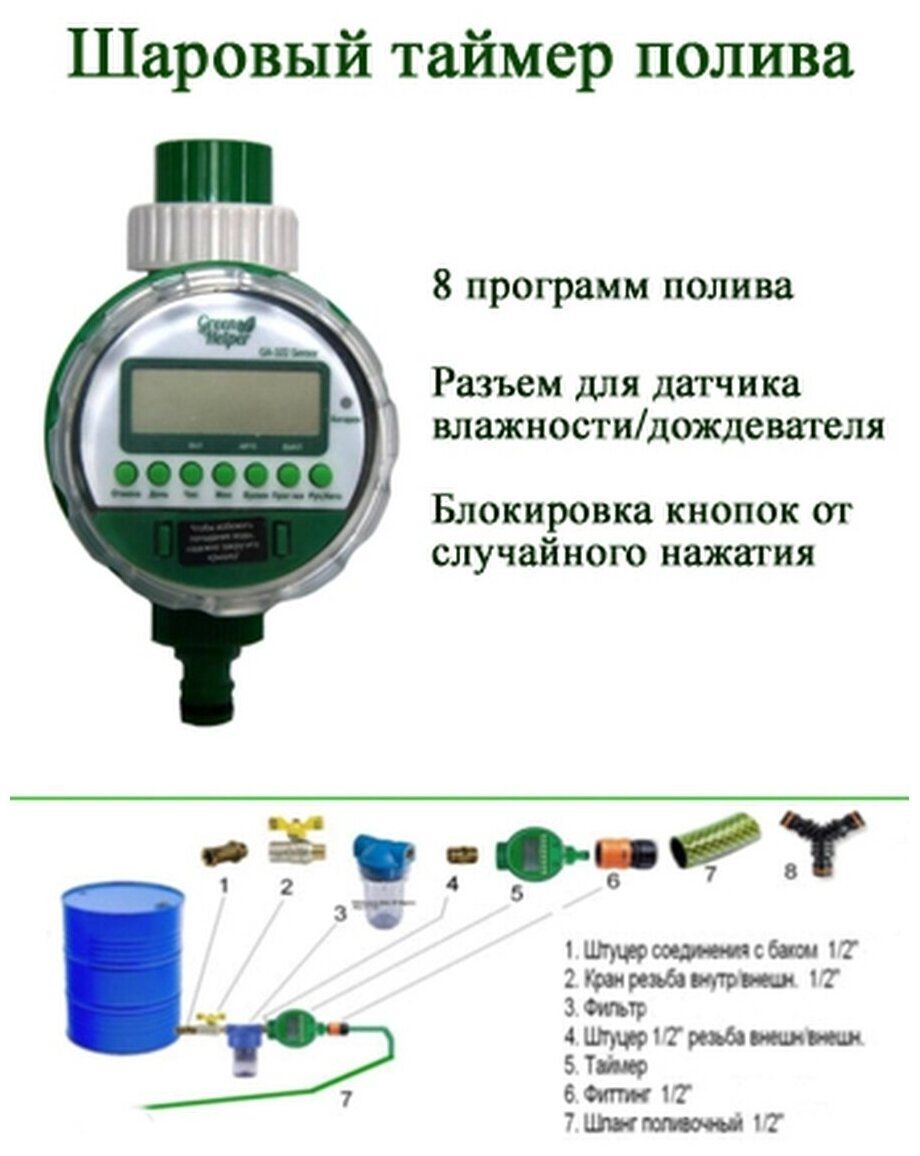 Green helper таймер инструкция. Таймер полива ga-322. Green Helper ga-322s. Таймер полива Грин хелпер. Контроллер полива Green Helper.