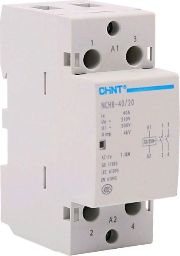 КонтактормодульныйCHINT/ЧинтNCH8-40/20,40А2НОAC220/230В50Гц,256081/коммутационноеоборудование