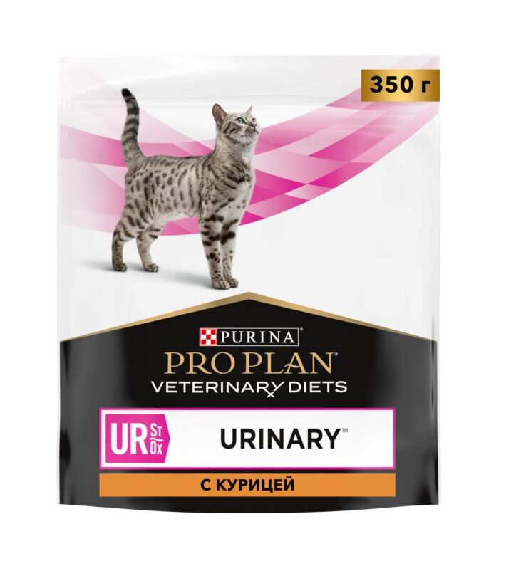 СухойкормдлякошекProPlanVeterinaryDietsURприболезнимочевыводящихпутейcкурицей350г