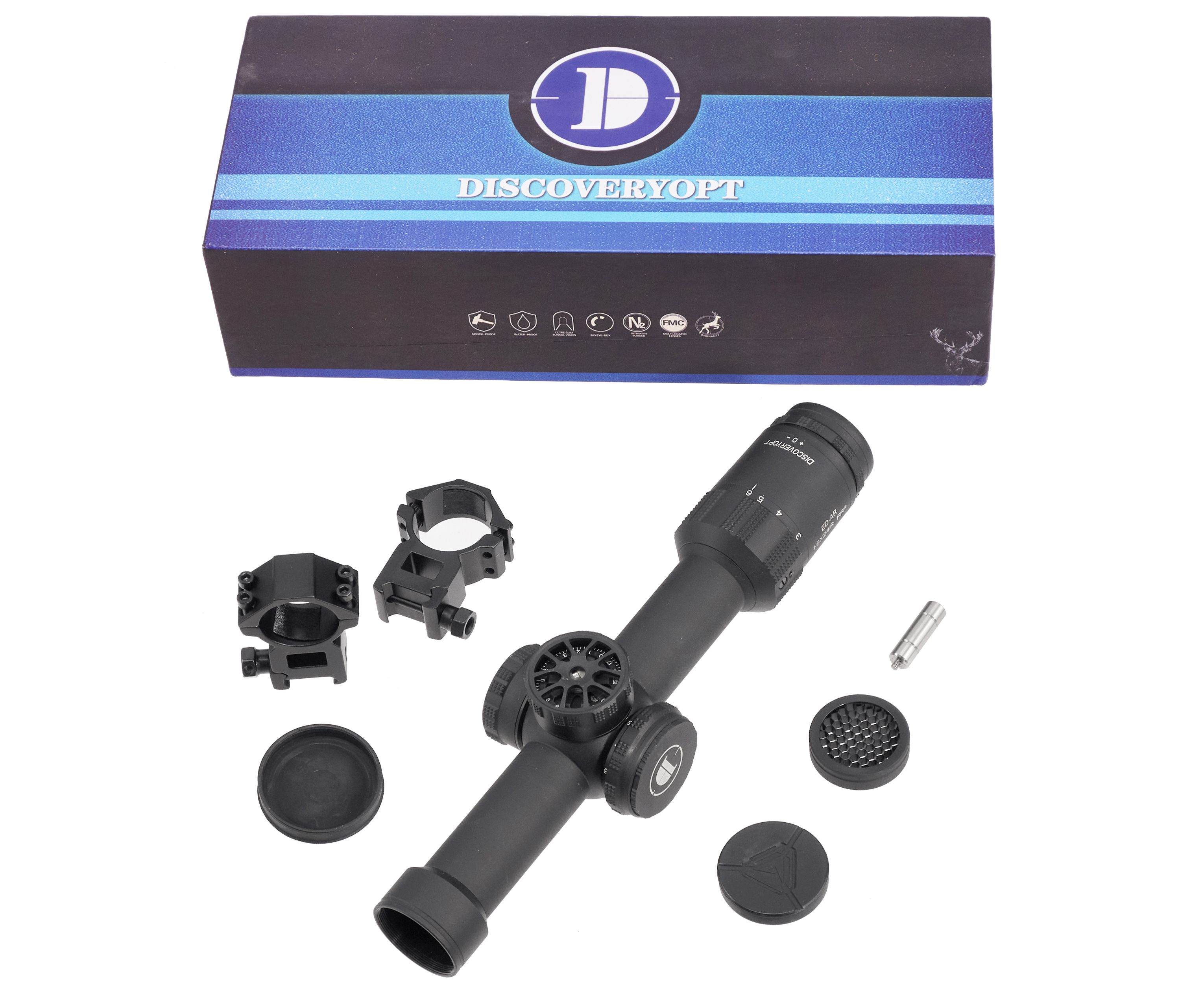 スコープ ED-AR AR15 1-6X24IR FFP チューブ経30mm 倍率1-6倍
