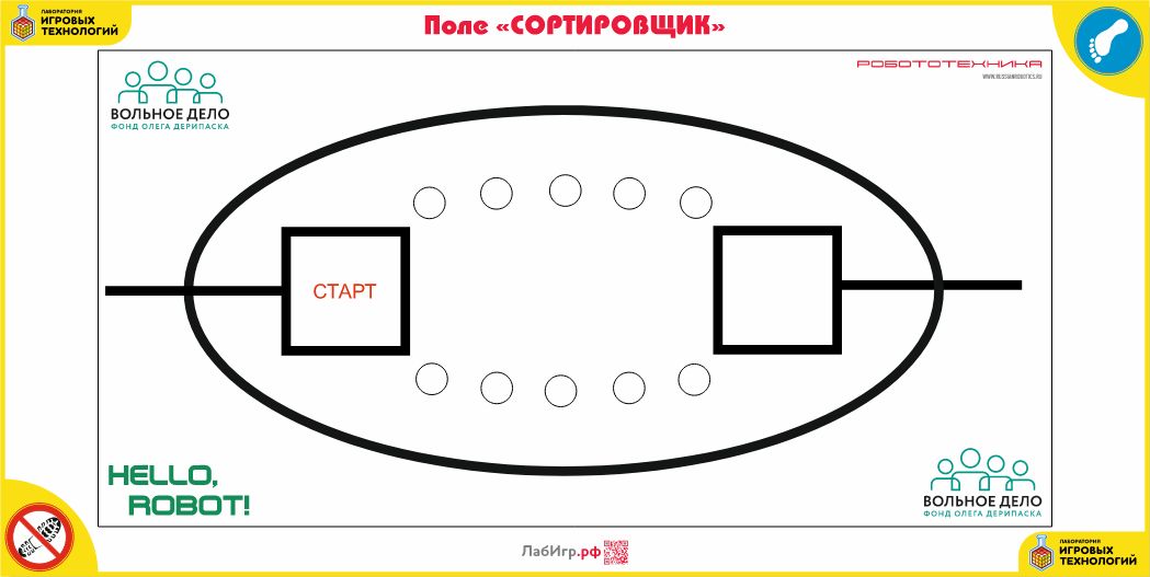 Поле для роботов "Сортировщик. Hello, Robot"