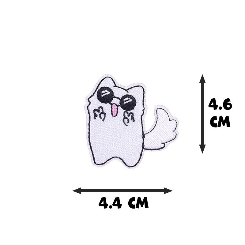 ТЕРМОАППЛИКАЦИЯ НА ОДЕЖДУ "КОТ ГОДЖО С ОЧКАМИ" магическая битва, 4,6х4,4 см  #1
