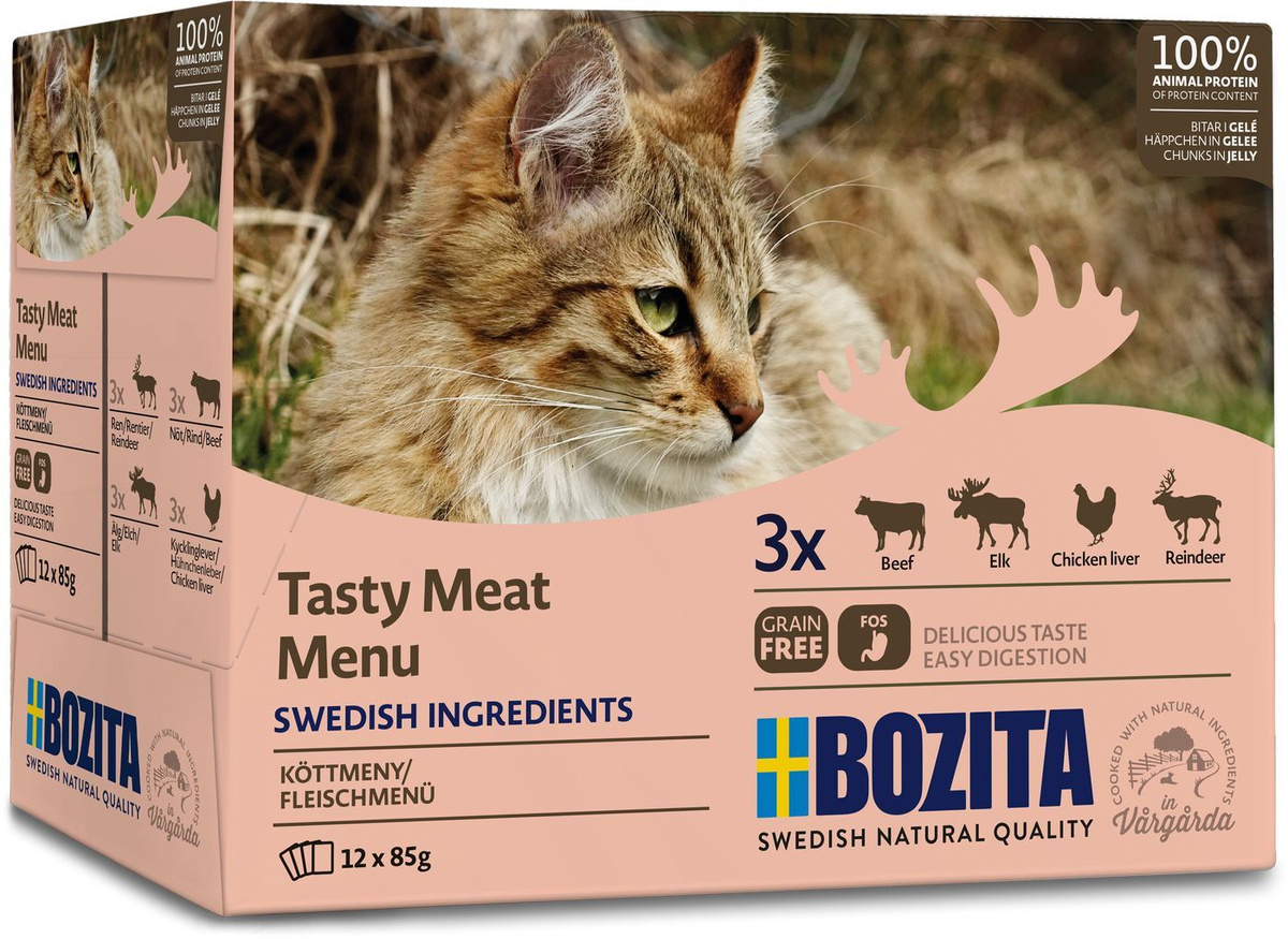 Корм консервированный Bozita Pouch Meat in jelly Multibox для взрослых ...