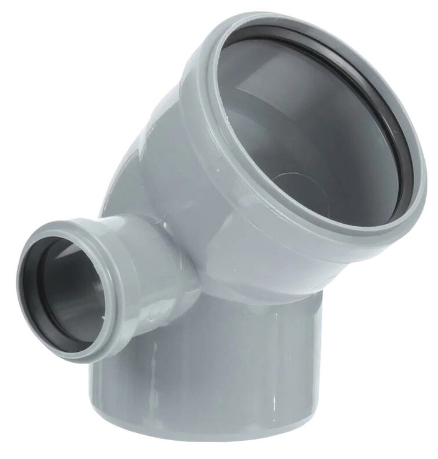 Отвод Политэк 34511050П 110 х 45 с выходом 50, правый, СТ003198 ...