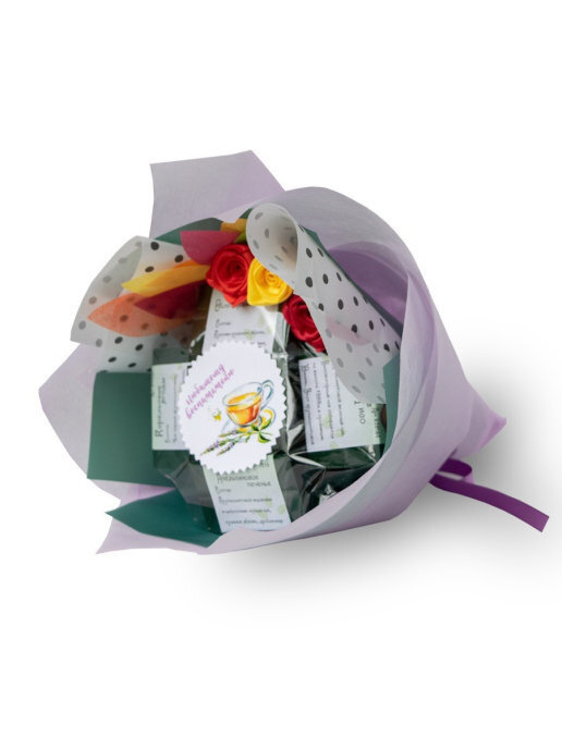 Букет из чая "Любимому воспитателю" подарок, набор развесного чая ассорти от TEACOROOM  #1