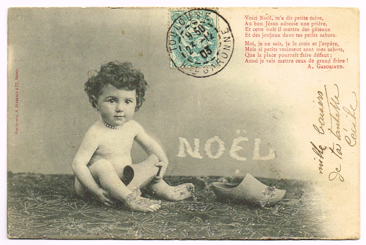 Это Рождество. Почтовая карточка (открытка). Франция, 1903 год купить ...
