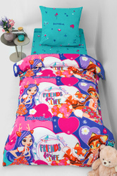 Комплект постельного белья Павлинка Enchantimals 1,5 спальный, Бязь, наволочки 70x70. Детский текстиль