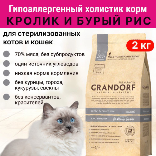 Grandorf sterilised для стерилизованных кошек. Grandorf для кошек стерилизованных 2 кг. Сухой корм для стерилизованных котов Грандорф. Грандорф для кастрированных котов. Грандорф кролик с рисом для стерилизованных кошек состав.