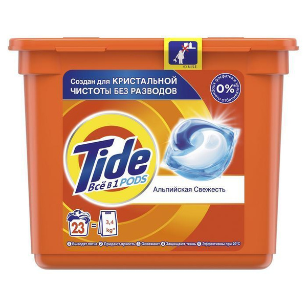 Характеристики Капсулы для стирки белья Tide Все в 1 PODs Альпийская ...