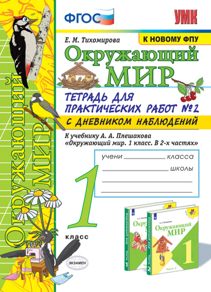 Окружающий мир. 1 класс. Тетрадь для практических работ № 2 с дневником ...