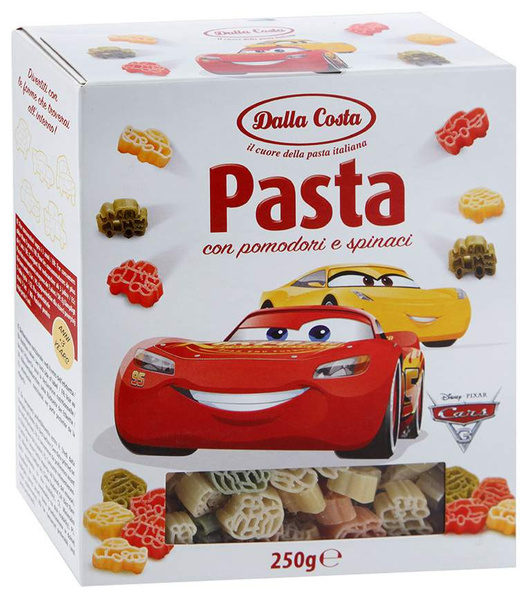 Макаронные изделия Dalla Costa Disney Фигурные "Тачки" со шпинатом и ...